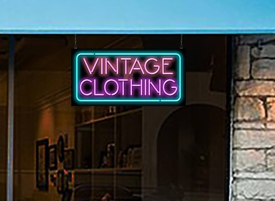 Vintage Clothing with Border Neon Sign - Amazon.com